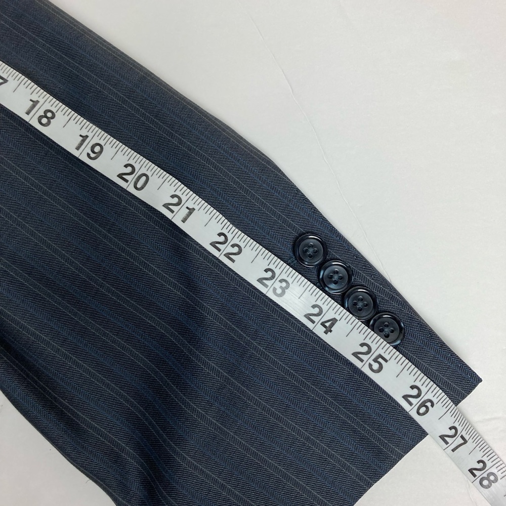 Tiglio luxe silk and wool Charcoal Pinstripe Blazer - Picture 14 of 15